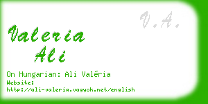 valeria ali business card